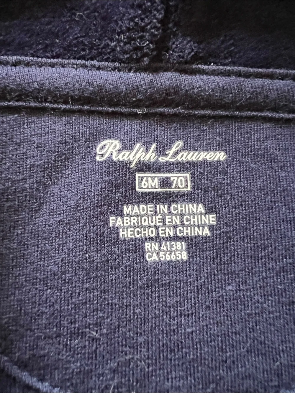 Ralph Lauren Navy Blue Kids Velour Hoodie & Jogger Set